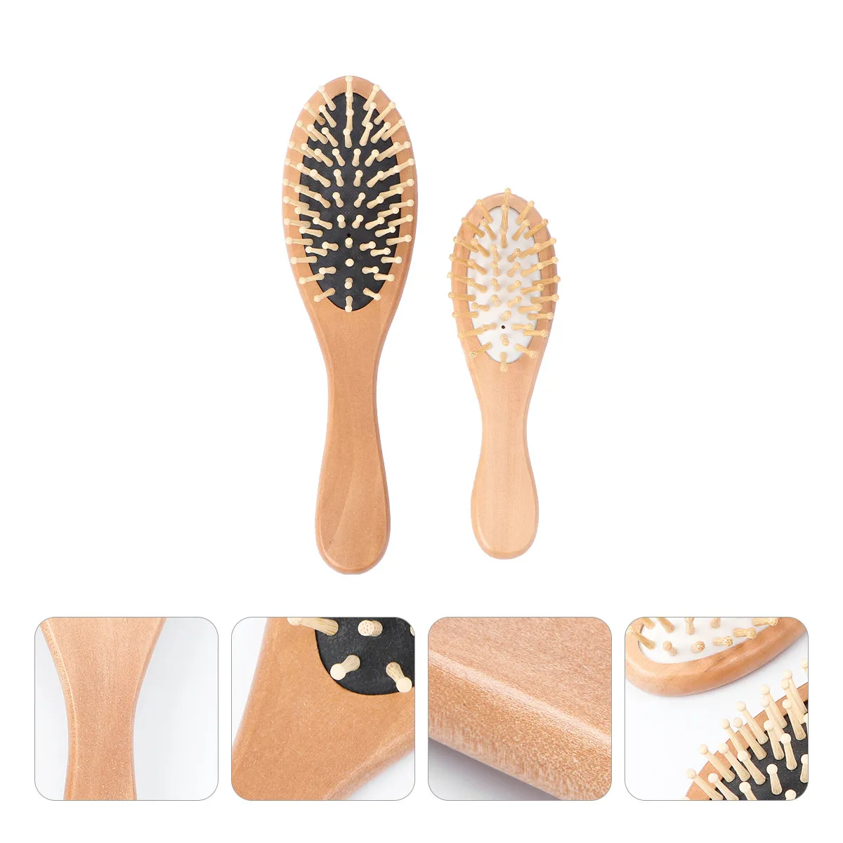 

Набор из 2 натуральных деревянных расчесок-массажеров для кожи головы с воздушной подушкой, эргономичная ручка, для распутывания волос, снятия напряжения и облегчения головной боли, для дома и отеля