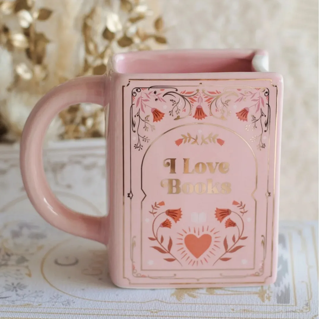Tazas de cerámica con forma de libro y asa, tazas de café con diseño creativo de libro, tazas de té de porcelana duradera par...