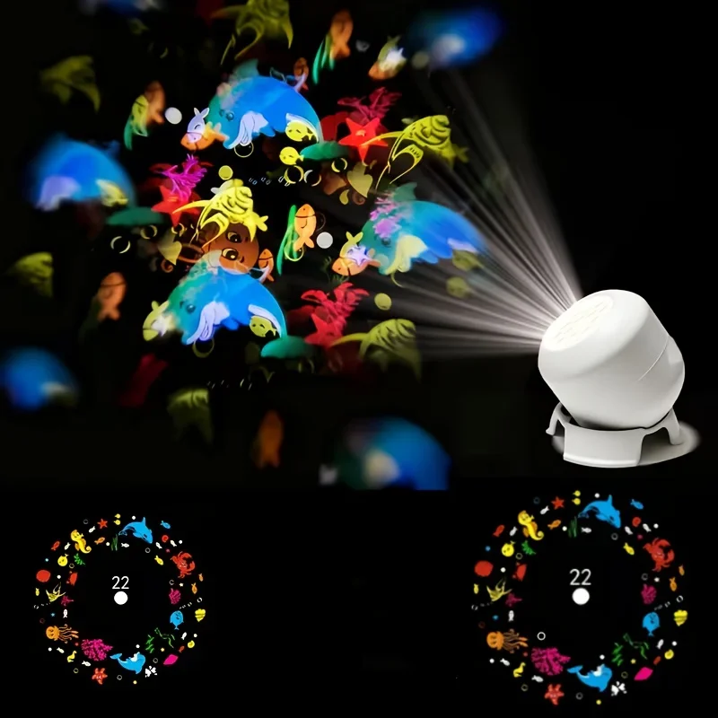 Led Home Atmosphere Ocean Projection Light 360 ° Dynamic Rotating Night Light Usb Power Supply Stage Decoration Atmosphere Light