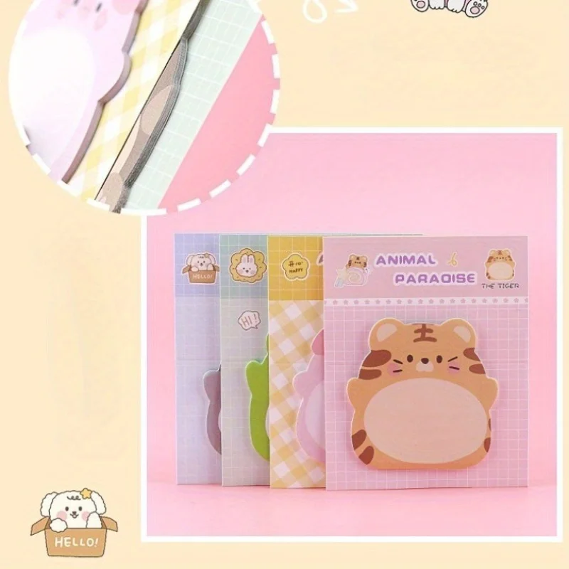 ملاحظات لاصقة على شكل حيوانات كرتونية لطيفة، للاستخدام المكتبي، ملاحظات لاصقة لمذكرات الرسائل المبتكرة على شكل حيوانات، هدية جائزة الفصول الدراسية للمعلم.