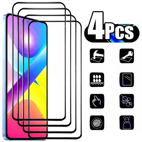4Pcs Ultra HD Tempered Glass For Xiaomi Poco F7 Ultra F7 F6 F5 Pro F4 F3 GT Screen Protector for Poco X7 X6 X5 X4 Pro X4 X3 GT