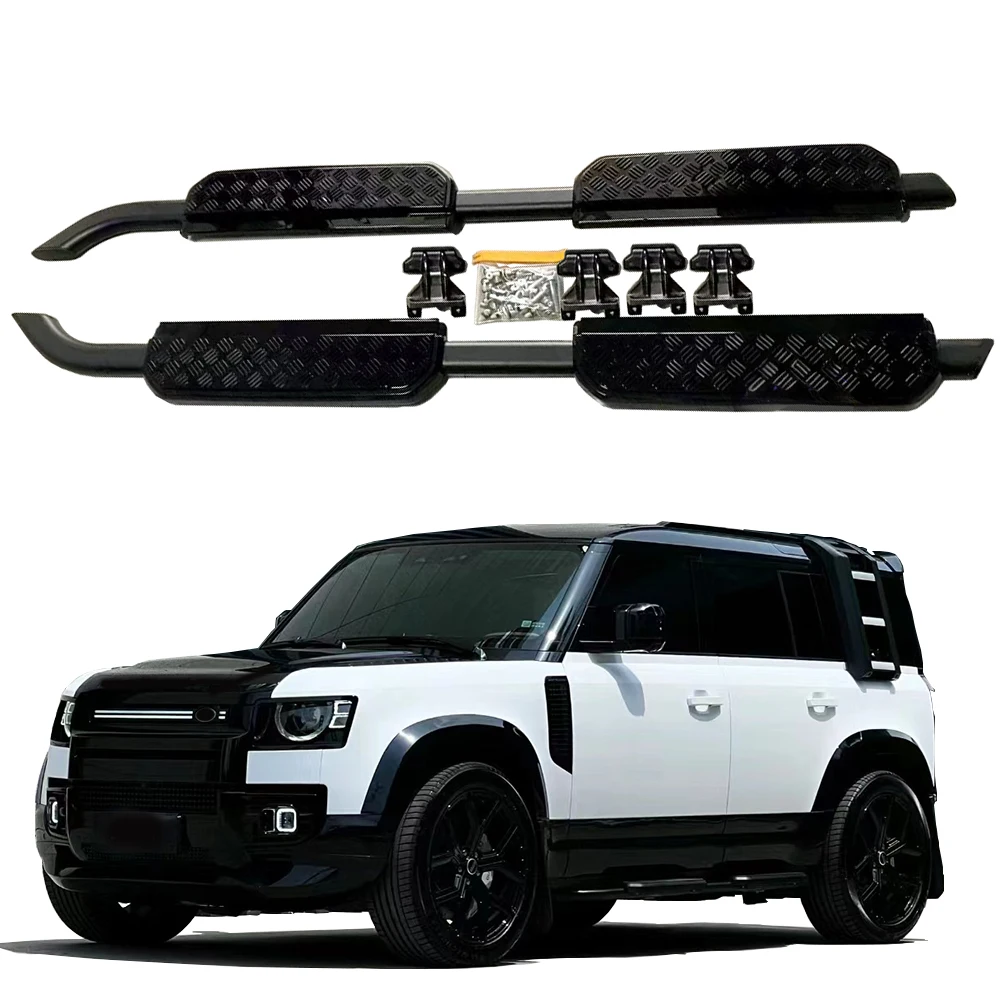 

Glossy black Running Boards Side Step Nerf Bars Fits For LR Defender 110 130 2022-2024 Car Accessories Auto Tuning Parts