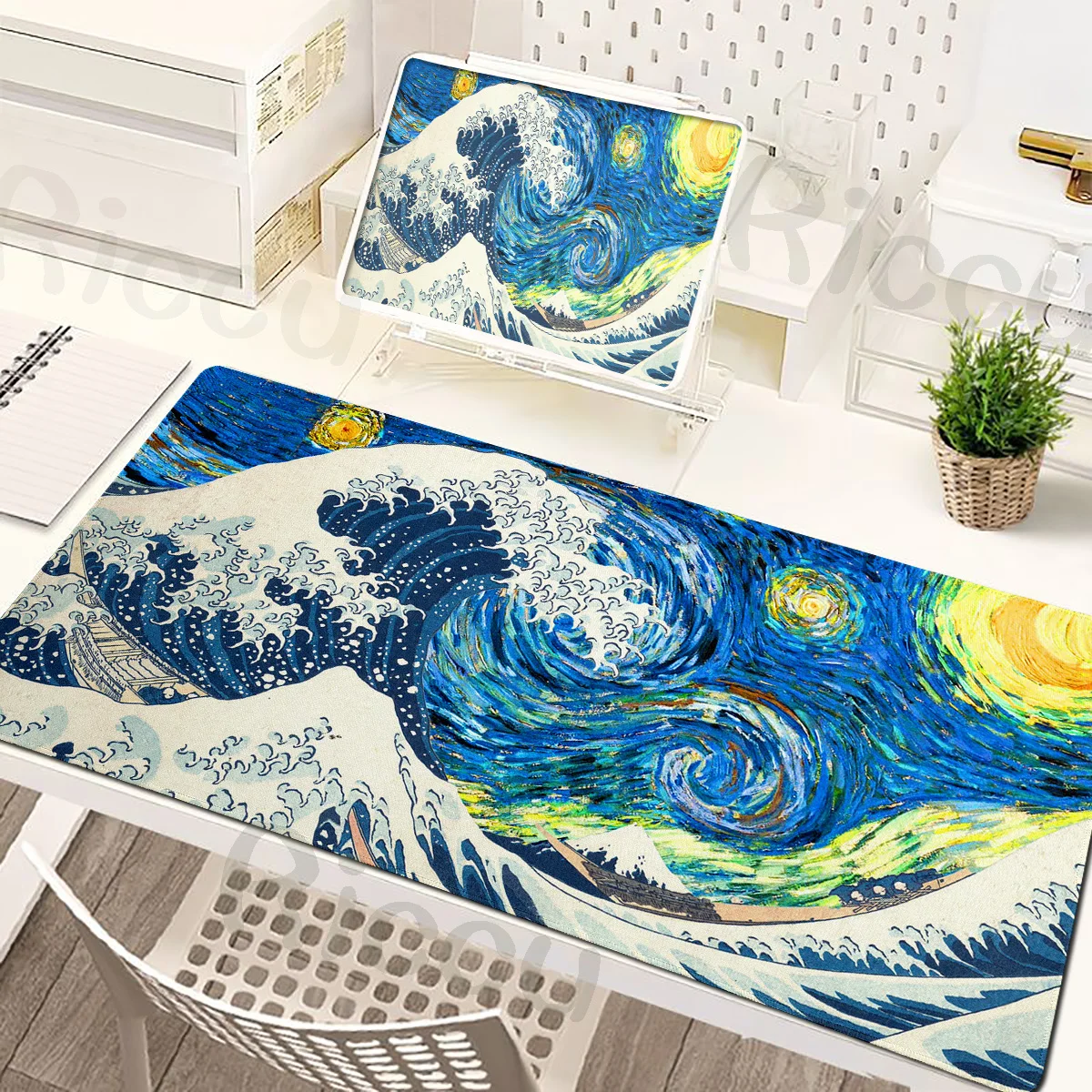 

Starry Night Van Gogh Mousepad Black Cat MousePads Desk Mats keyboard pad Soft Anti-slip Gamer Natural Rubber Desktop Mouse Pad