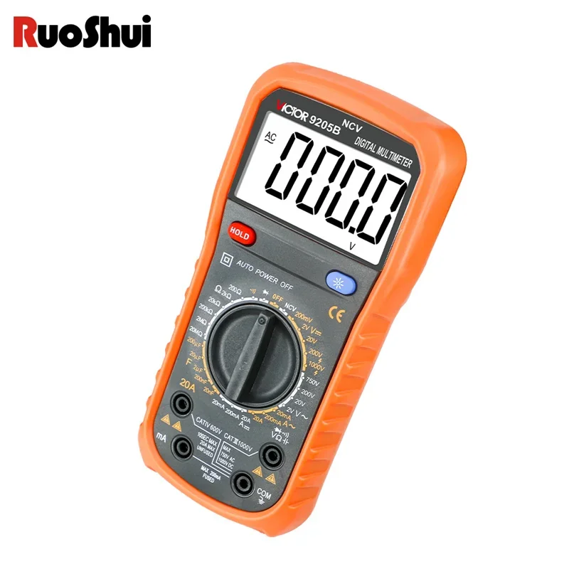 Victor 9205B Digital Multimeter NCV New Professional True RMS AC/DC Current Tester HFE Ohm Capacitor Voltage Meter Detector Tool