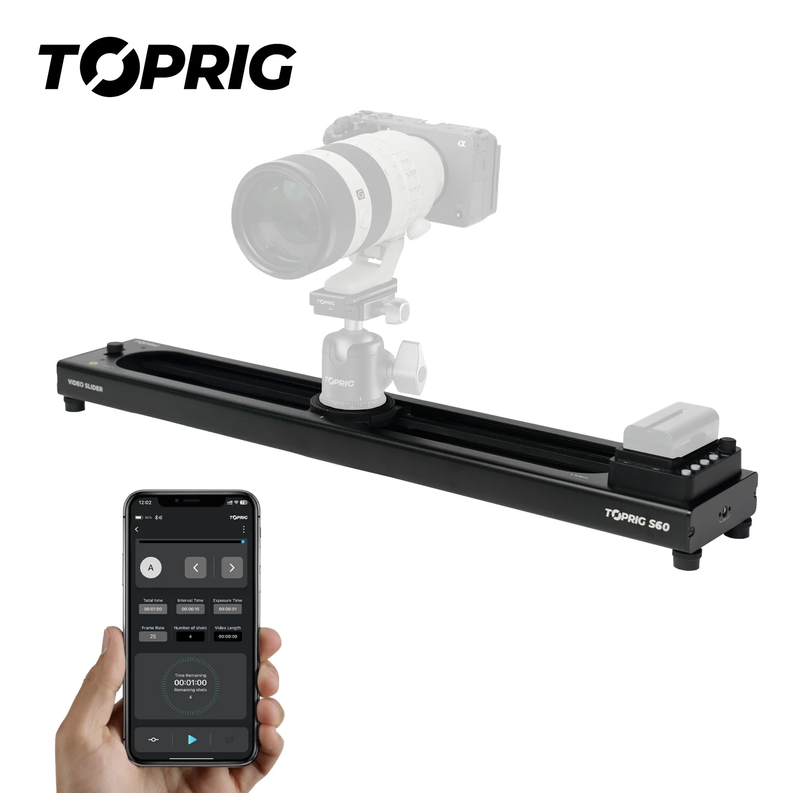 Accsoon Toprig Mini Motorized Electric Camera Slider For Track Dolly Slider Rail Portable Camera Slider Automatic Camera Slider