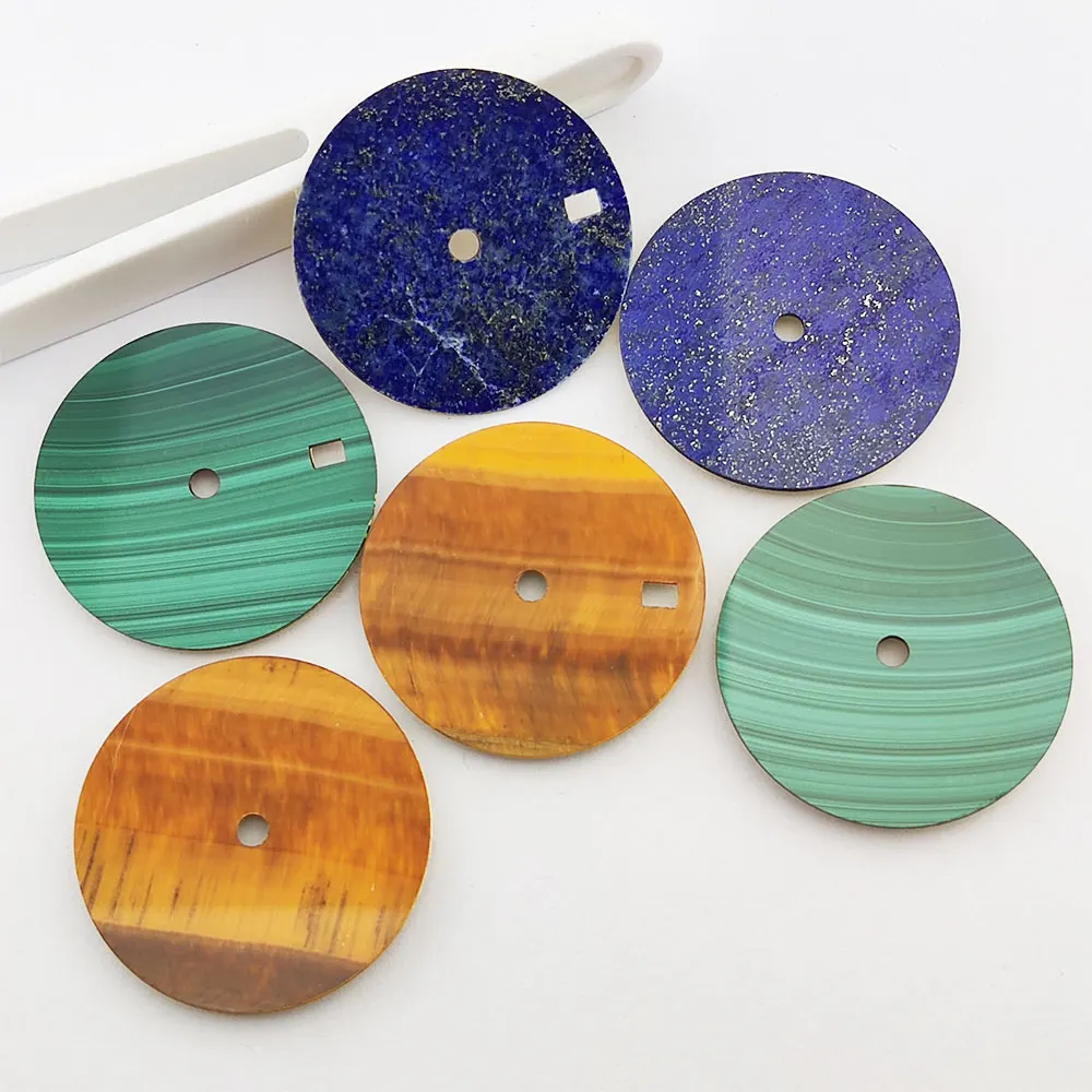 Natural Malachite Tiger-Eye Lapis Lazuli NH35 Dial 28.5mm Stone Frag Sterile Dials NH35 NH36 Movement Natural Unique
