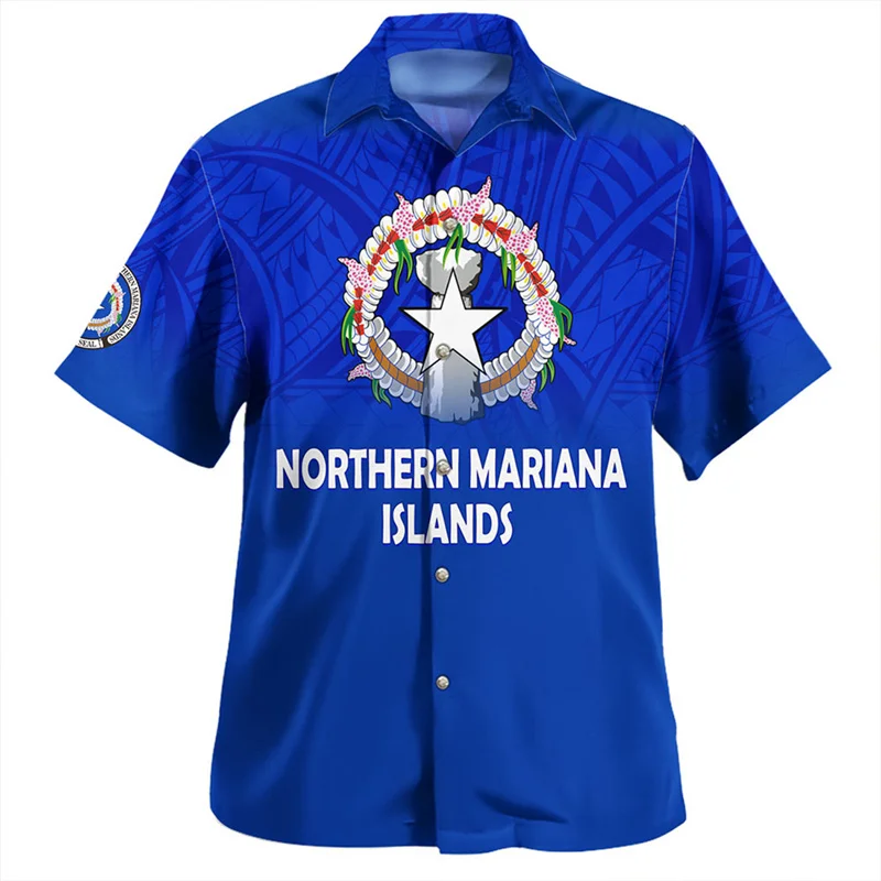 Summer Harajujku 3D American Northern Mariana Islands CNMI Flag Shirts Men Marianas Setentrionais Emblem Graphic Shirts Blouses