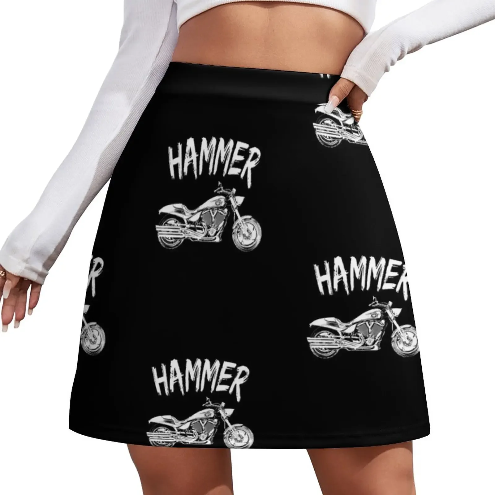 Victory Hammer rok Mini grafis wanita, rok kpop mewah Musim Panas 2024