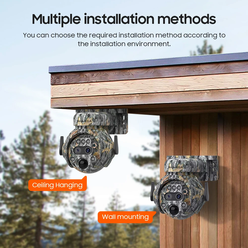 INQMEGA 6MP 12X Solar Camera Outdoor Security Camera 7800mAh Rechargeable Battery 5W Solar Panel PIR Human Detection PTZ Camera