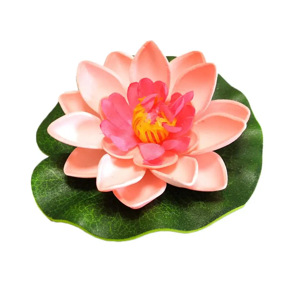 1pcs Artificial Flowers Floating Lotus Foam Water Lily Plant Pool Garden Home Fish Pond Decoration Decor Flower Fake K3h1