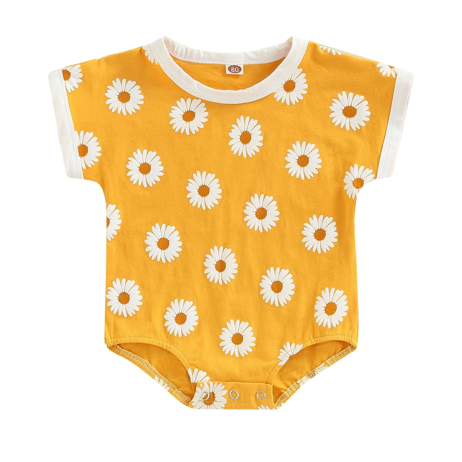 

Baby Girls Oversized T-Shirt Rompers Daisy Bodysuit Short Sleeve Outfits Cute Summer Clothes