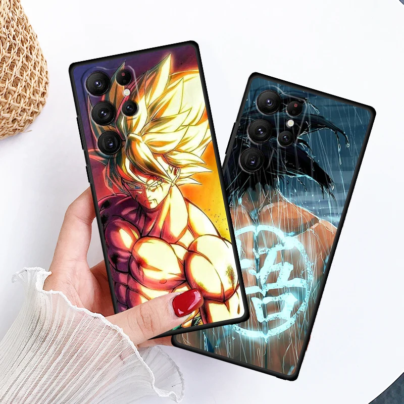 D-Dragon Ball Z Anime Goku For Samsung Galaxy S24 S23 S22 S21 S20 FE S10 S10E Plus Ultra Pro Lite 5G Black TPU Phone Case