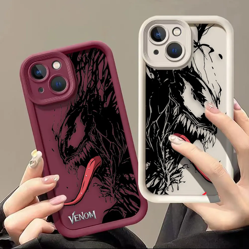 

Marvel Venom LOGO Phone Case For OPPO A38 A52 A53 A53S A55 A57 A58 A72 A74 A78 A92 A93 A94 A98 Silicone Case Funda Coque Shell