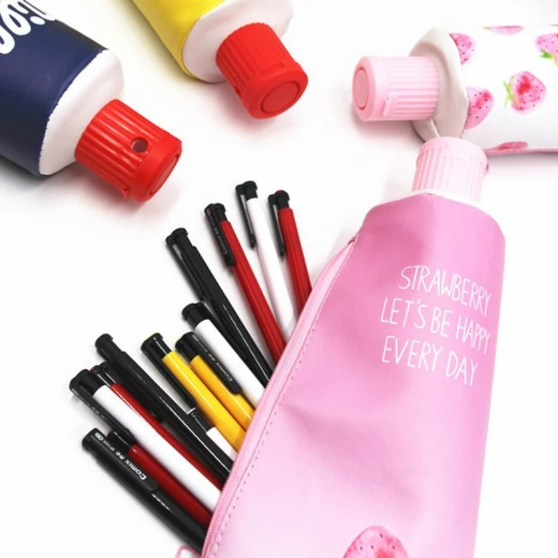 Cartoon Personality Creative Large-capacity Toothpaste Shape Student Stationery Box Storage Pencil Bag