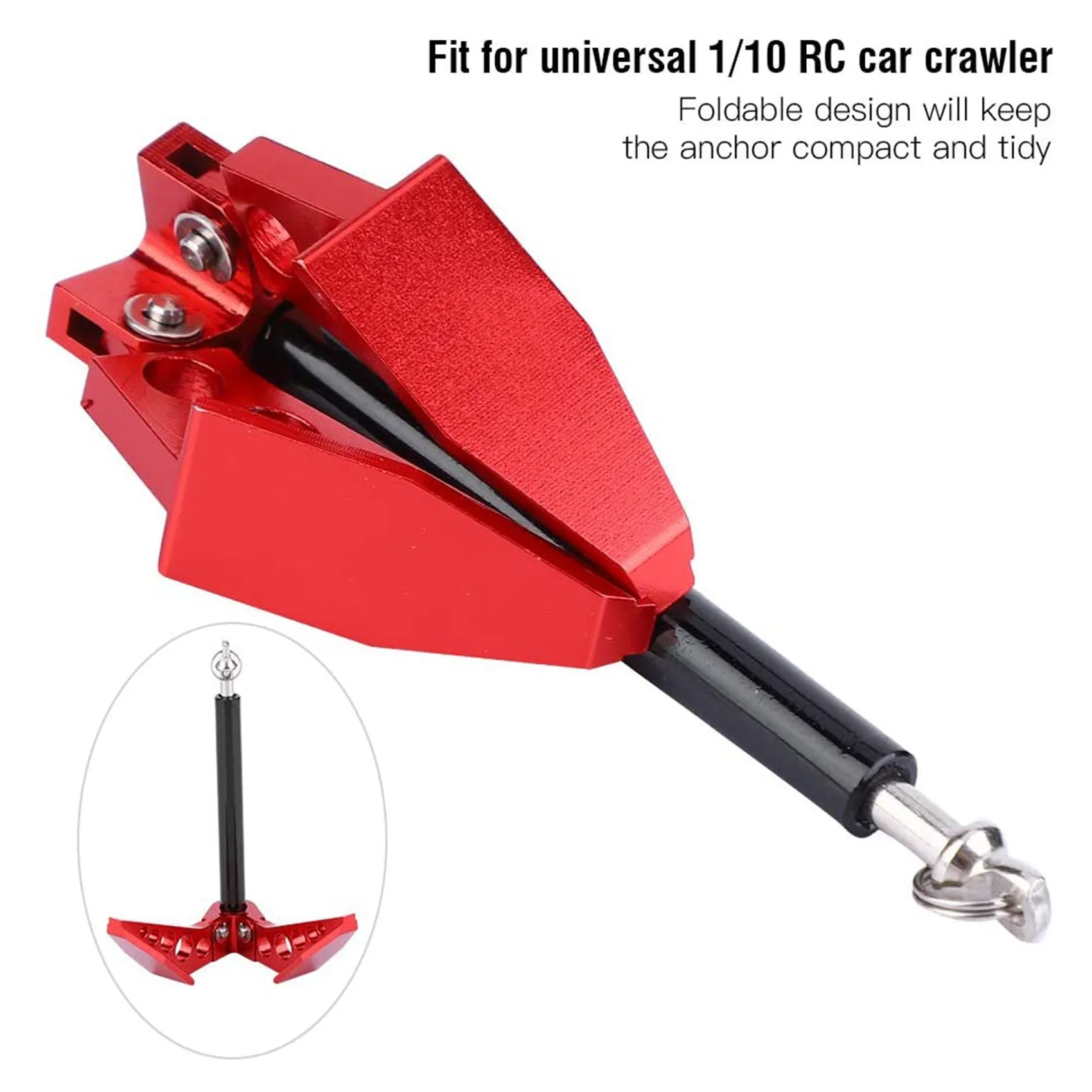 โลหะ Universal Heavy Duty RC Car Winch Anchor,พับ Winch Anchor, สําหรับ 1/10 RC รถ Crawler,TRX4 SCX10 D90 CC01