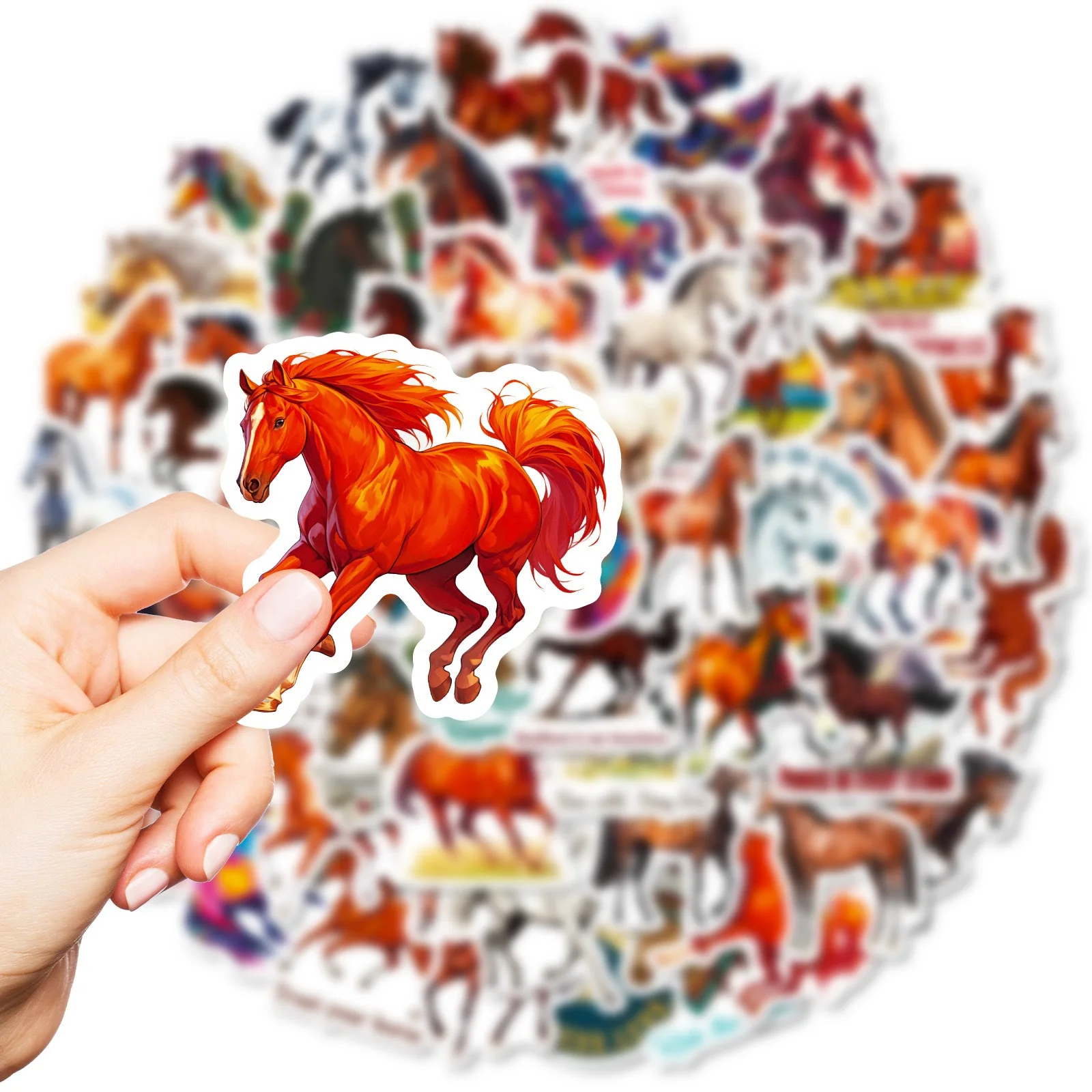 

10/56Pcs Race Horse Theme Graffiti Stickers Equestrian Racing Waterproof Decals for Water Bottle Phone Case Notebook Scrapbook