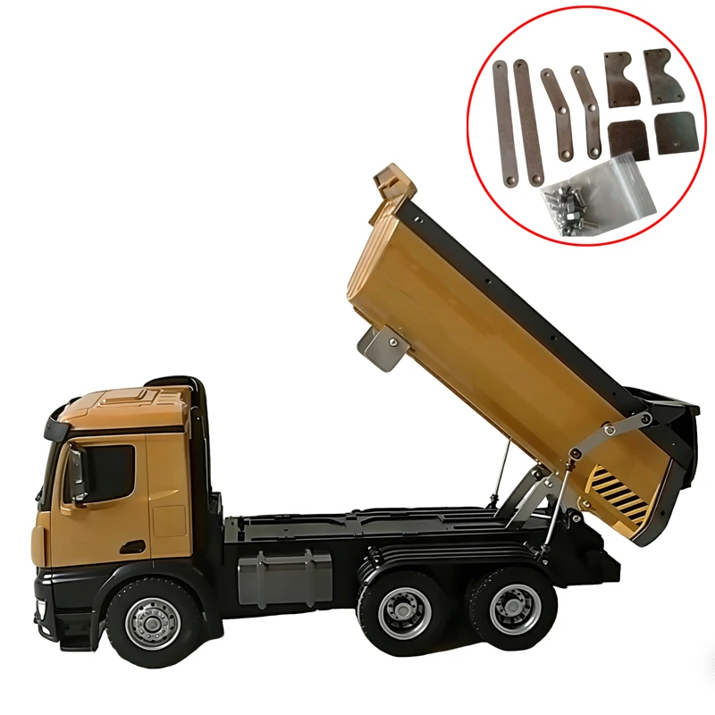 1Set For Huina 573 RC Truck Modified Lift/Dump Parts Stainless Steel Mechanical Structure Upgrade Kit Increase Lifting Height