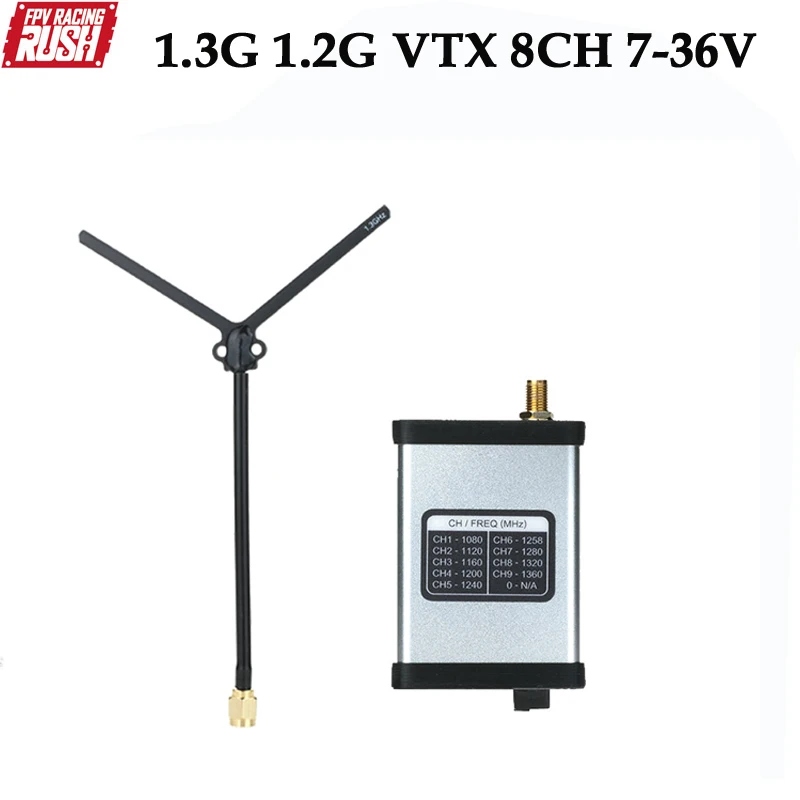 RushFPV RUSH FPV RC 1.3G 1.2G VTX 8CH 0.8W 1.6W VTX with Audio Video FPV Transmitter Receiver Module 7-36V for RC FPV Drone