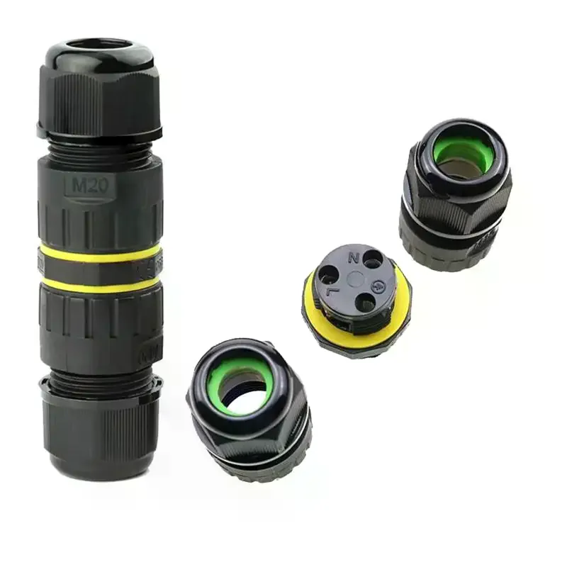 1Pcs Outdoor 2 Way Electrical Cable Wire Connector For Wiring Accessories M16 M20 M25 2/3/4/5/6PIN IP68 Waterproof Junction Box