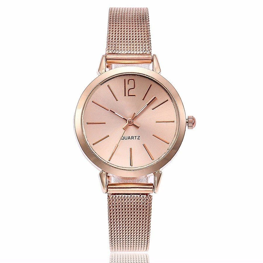 6PCS/Set Women\'s Watch Fashion Small Simple Dial Female Mesh Band Quartz Watches Bracelets Set