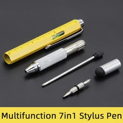 Multifunction 7in1 Touch Screen Pen Stylus Pens for Ipad Apple Samsung Tablet All Capacitive Screen with Screwdriver