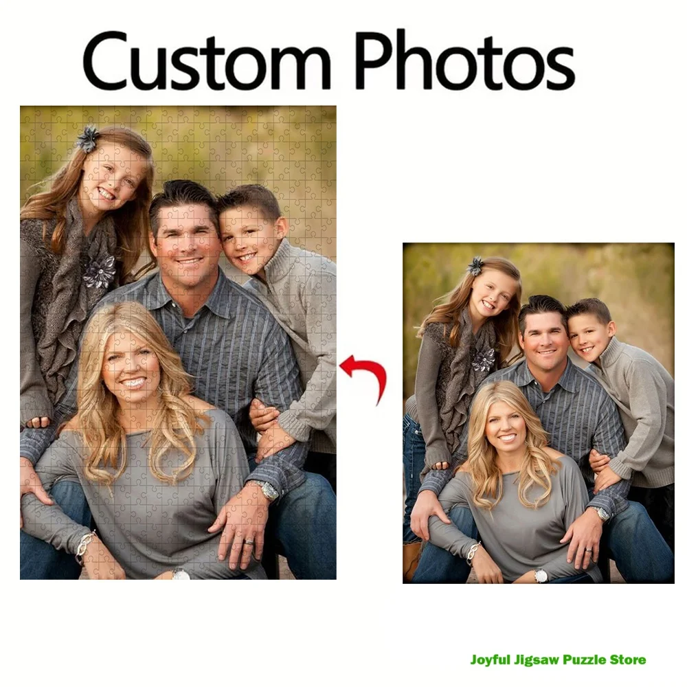 Puzzle Personalizzato con Foto di Famiglia 108/200/300/500/1000/1500 Pezzi, Regalo a Sorpresa per Compleanno, Confezione Regalo Raffinata