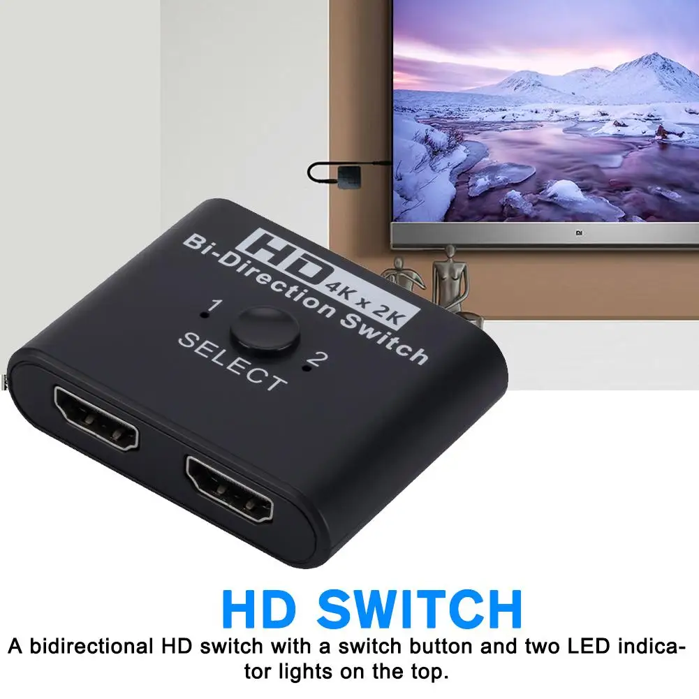 HD Bidirectional Switch HD 2-in 1-out 4k High-definition In 2 Conversion Screen Switch Extended 1 AB Splitter J9M8