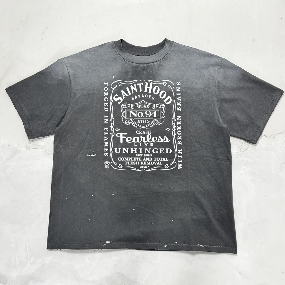 

Yao Fashion Saint OF Michael Casual Streetwear Loose Baggy Vintage Retro Graphics Print Tee Tops Men Clothing T Shirt For Men