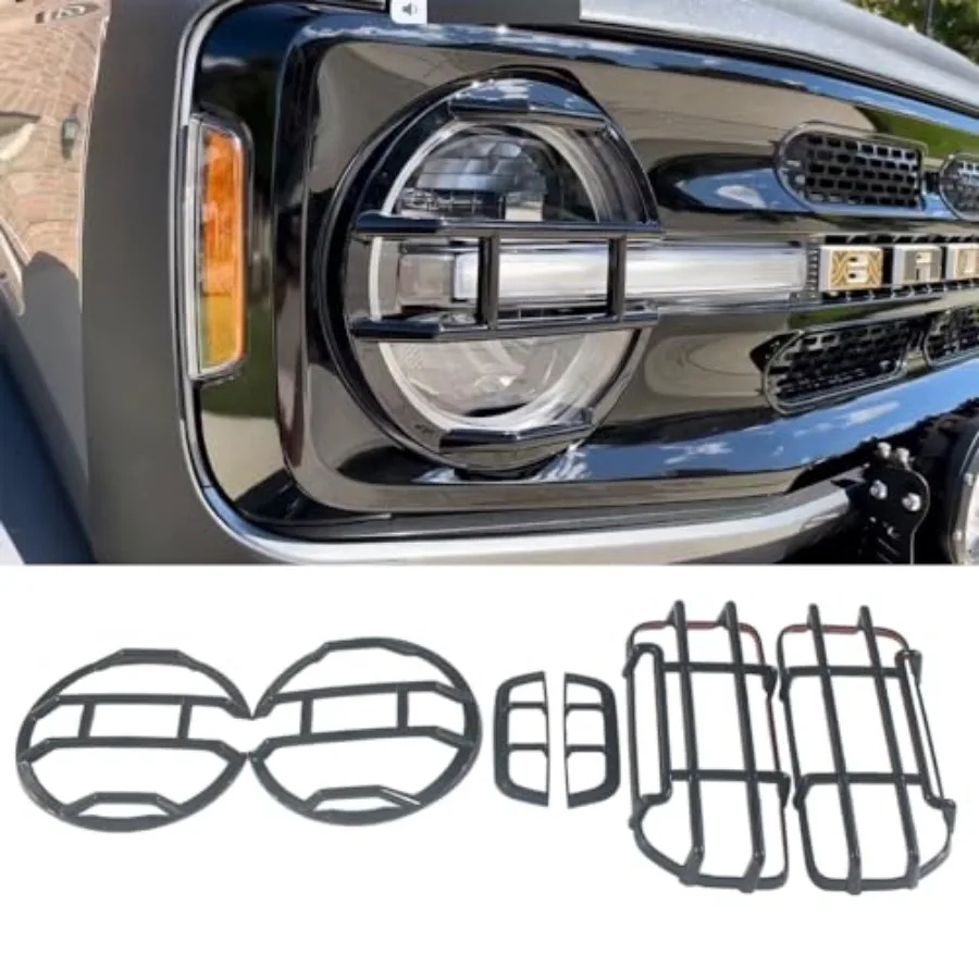

Tail Light Trim Headlight Cover Front Side Turning Lamp Protector for Ford Bronco Accessories 2021 2022 2023 2024 2025 Exterior