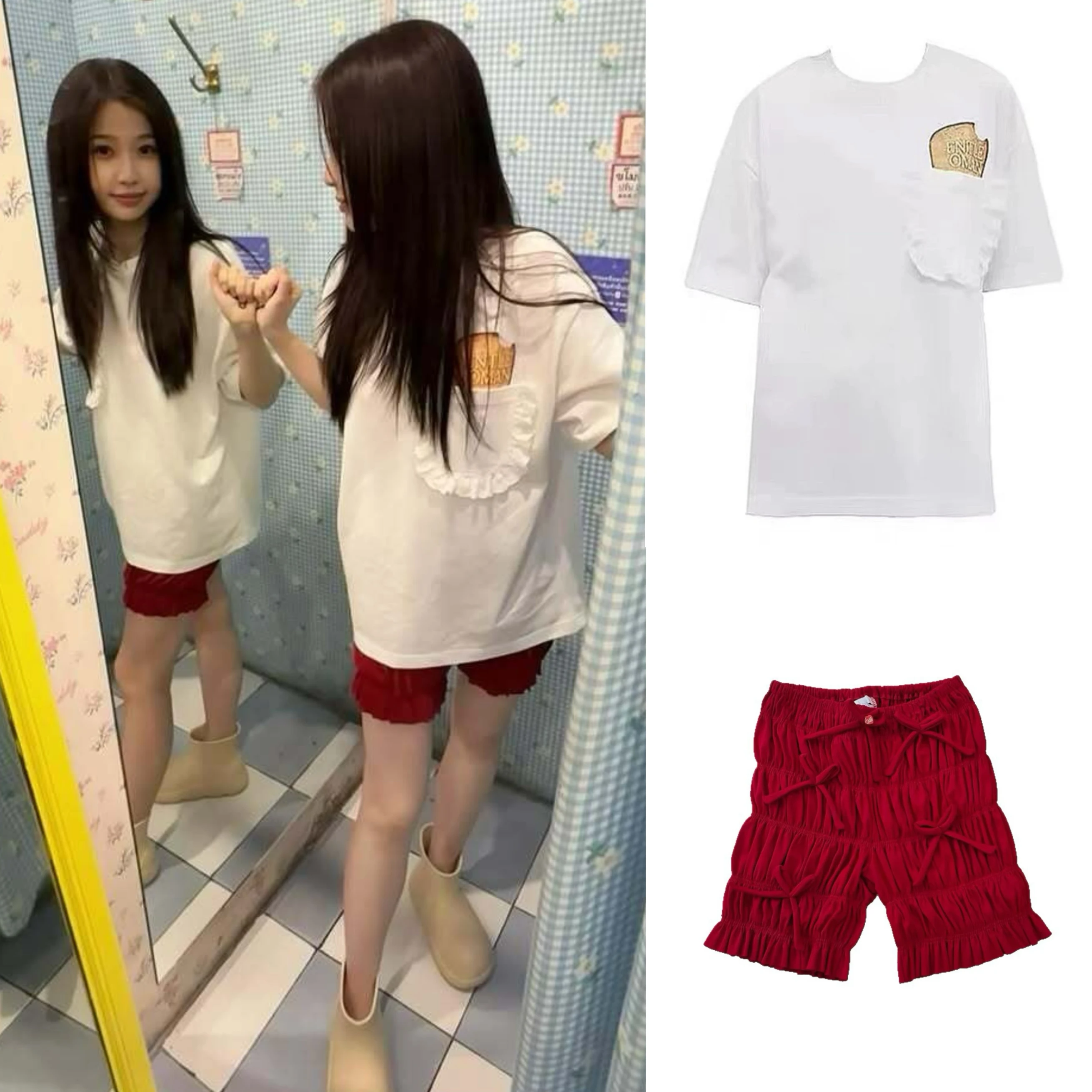 

Bread Pattern ort Sve Knot ort Брюки Юбка с цветочным принтом Летний комплект Faion для женщин Young Cro