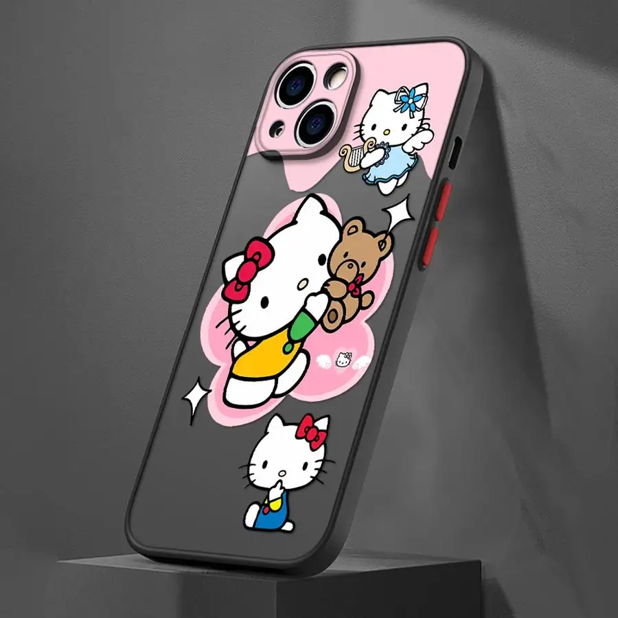 Dessin animé Sanrio Hello Kitty étui pour Apple iPhone 7 8 15 16 14Plus 12 13 11 Pro Max 17 Air XS Max 13 Mini couverture souple