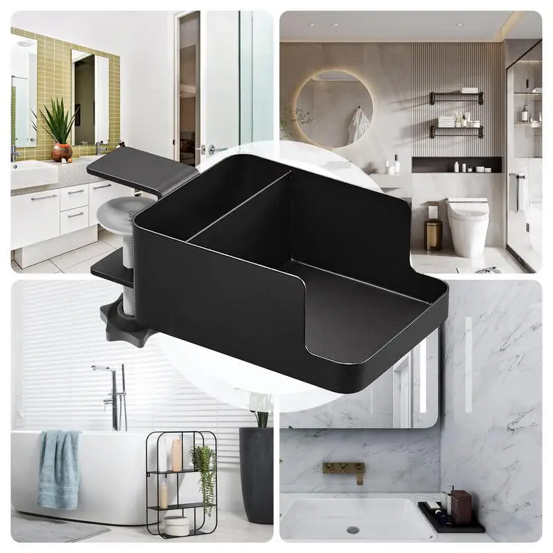 Schreibtisch-Seiten-Aufbewahrungs-Organizer, vertikale Aufbewahrung, Schreibtisch-Halter, Klemme, platzsparend, rutschfest, multifunktional, verstellbar, Organizer-Rack