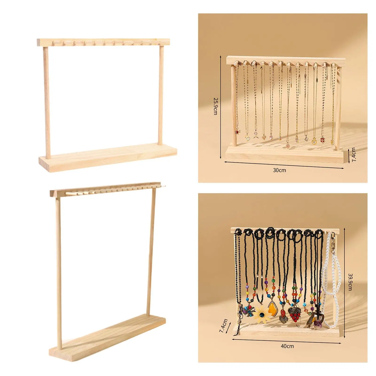 

Necklace Display Stand Jewellery Packaging Home Decor Necklace Hanging Rack Beautiful Simple Solid Wooden Jewelry Organizer