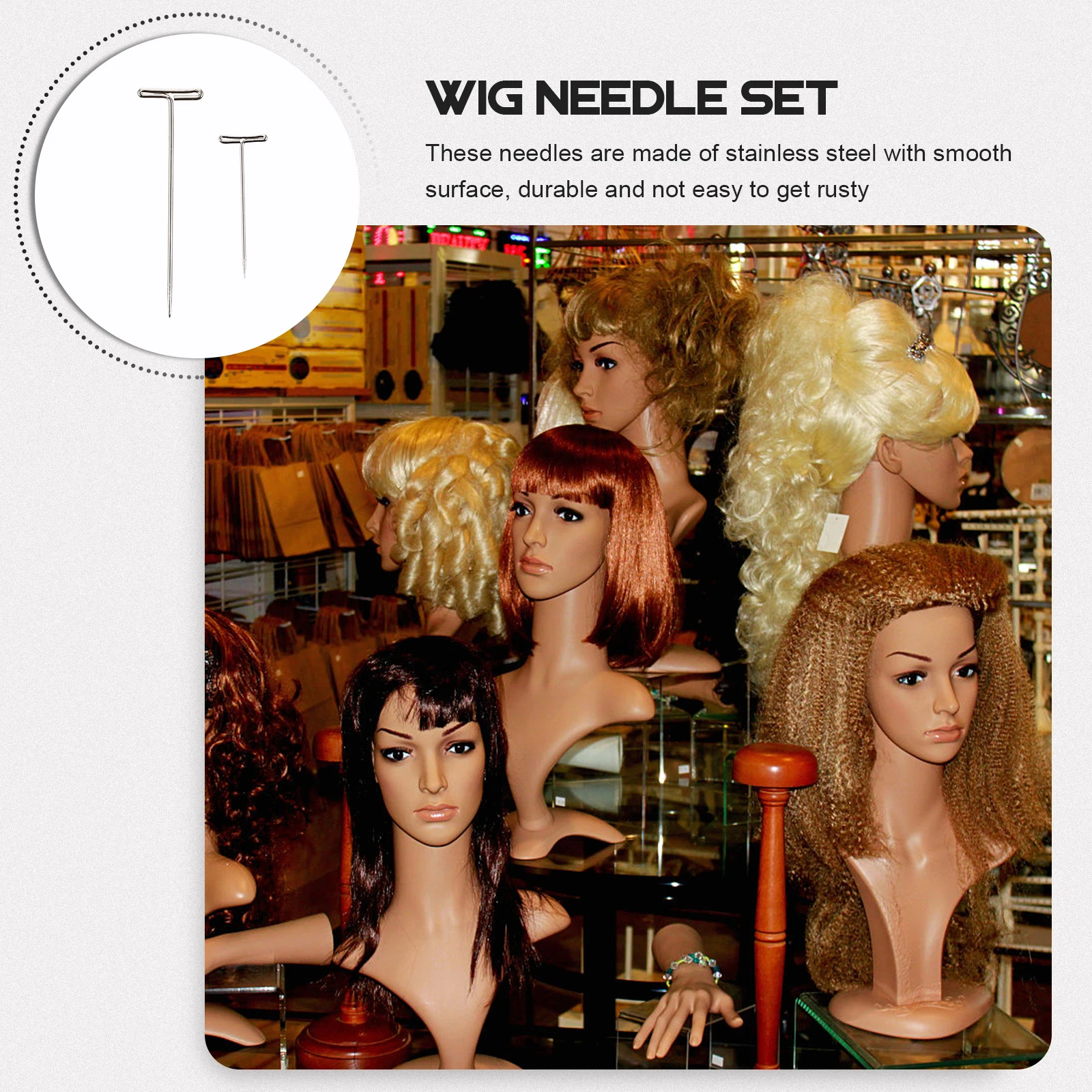 

150pcs Needle Stainless Steel Wear-Resistant Reusable Small Blocking Pin For Making Hair Extension Repair Portable