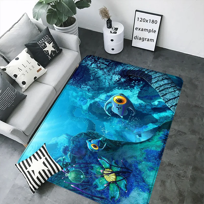 Subnautica Carpet for Bathroom Mat Foot Mat for Hallway on the Floor Custom Doormat Outdoor Rug Cute Room Decor Kitchen Rugs