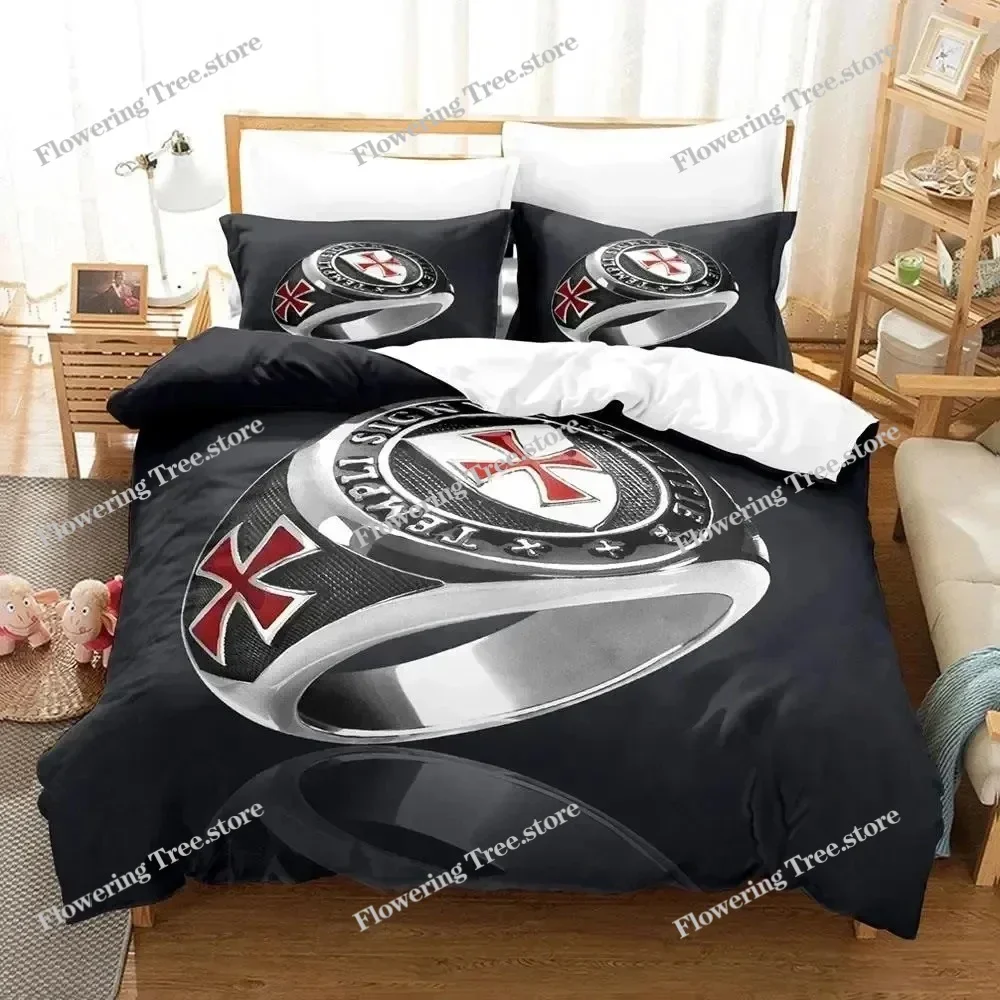 

3D Print Christian Knights Templar Bedding Set Duvet Cover Bed Set Quilt Cover Pillowcase Comforter king Queen Size Boys Adult