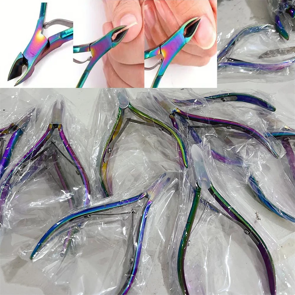 

1 шт., ножницы для стрижки ногтей из нержавеющей стали и титана с тонким лезвием, инструмент для обрезки ногтей, инструмент для обрезки бровей, зажим для удаления омертвевшей кожи *