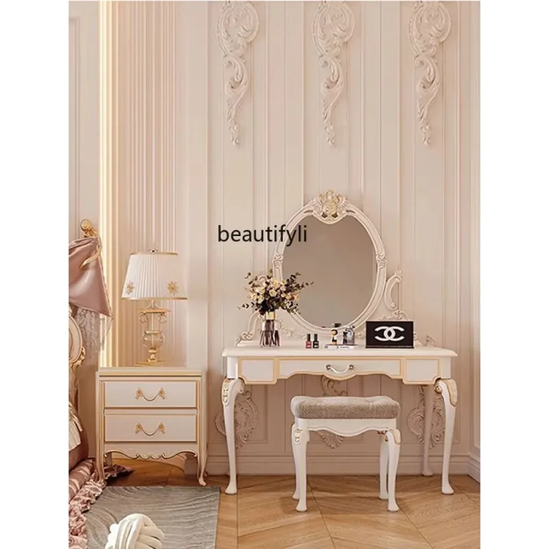 B456 French solid wood European solid wood hand-carved assembly dresser bedroom makeup table