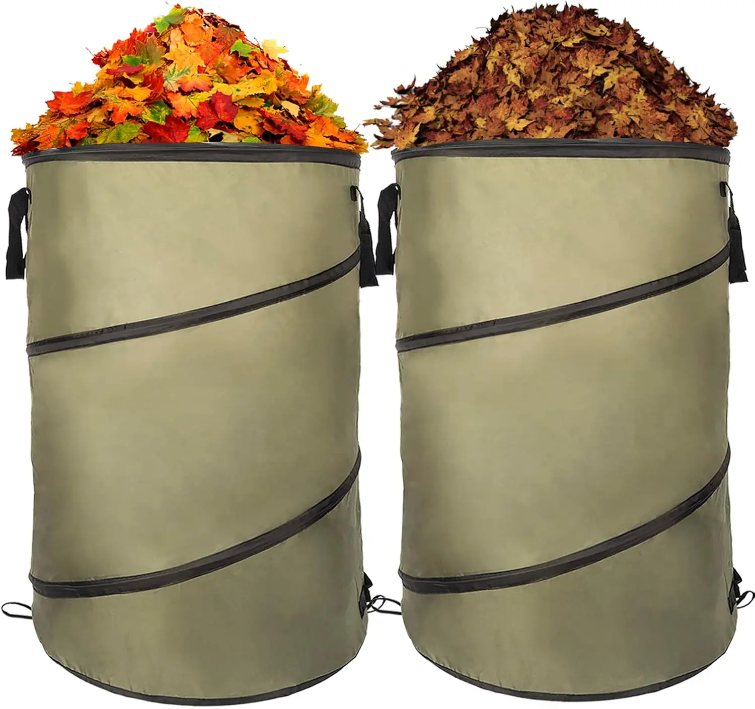 折りたたみ式芝生・落ち葉袋 ポップアップ式ゴミ箱/リサイクルビン 落ち葉袋 屋外用落ち葉ビン、30ガロン折りたたみ式ガーデンバッグ