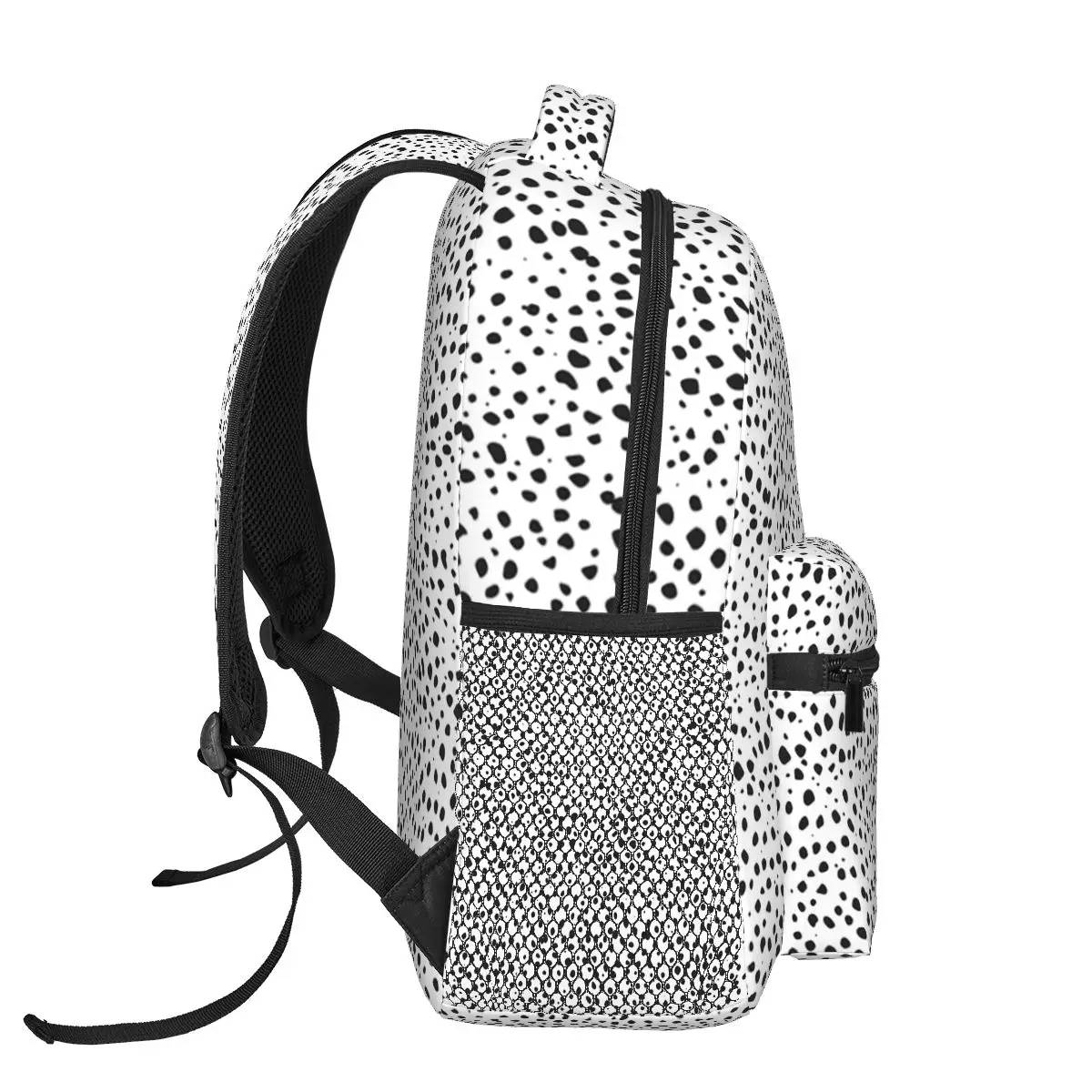 Sac à Dos à Pois Noirs et Blancs de Style Daltravaillait en pour Fille, Cartable d'École avec Dessin Animé pour Enfant