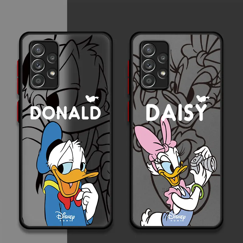 Case For Samsung Galaxy A54 A52 A14 A53 A34 A13 A32 A21s A23 A51 A33 A71 Matte Phone Funda Disney Donald Duck Couple