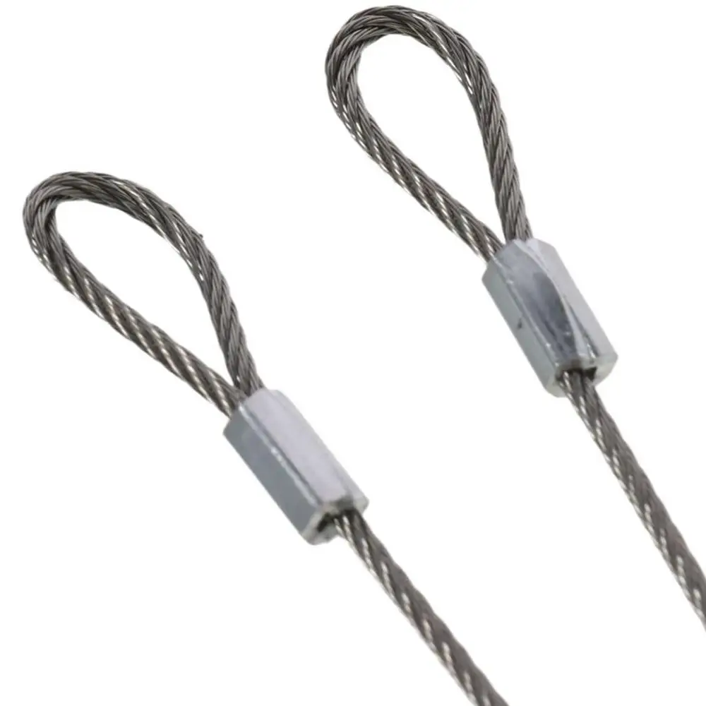 Safe 20cmx2mm Safety Security Cable Wire Stainless Steel Sliver Double Loop Stage Lights Rope Daily