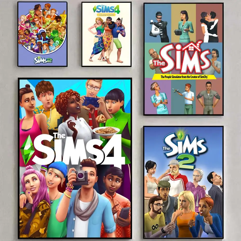 

Cool Game The S-sims Poster Fancy Wallart Sticker for Living Room Bar Aesthetic Painting Decoration Room Wall Decor Best Gift