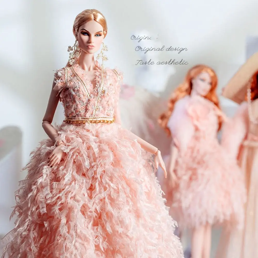 

European Fashion Feather Dress Gauze Skirt Exquisite DIY Toys Lace Dresses Shawl 6 Styles Wedding Dresses