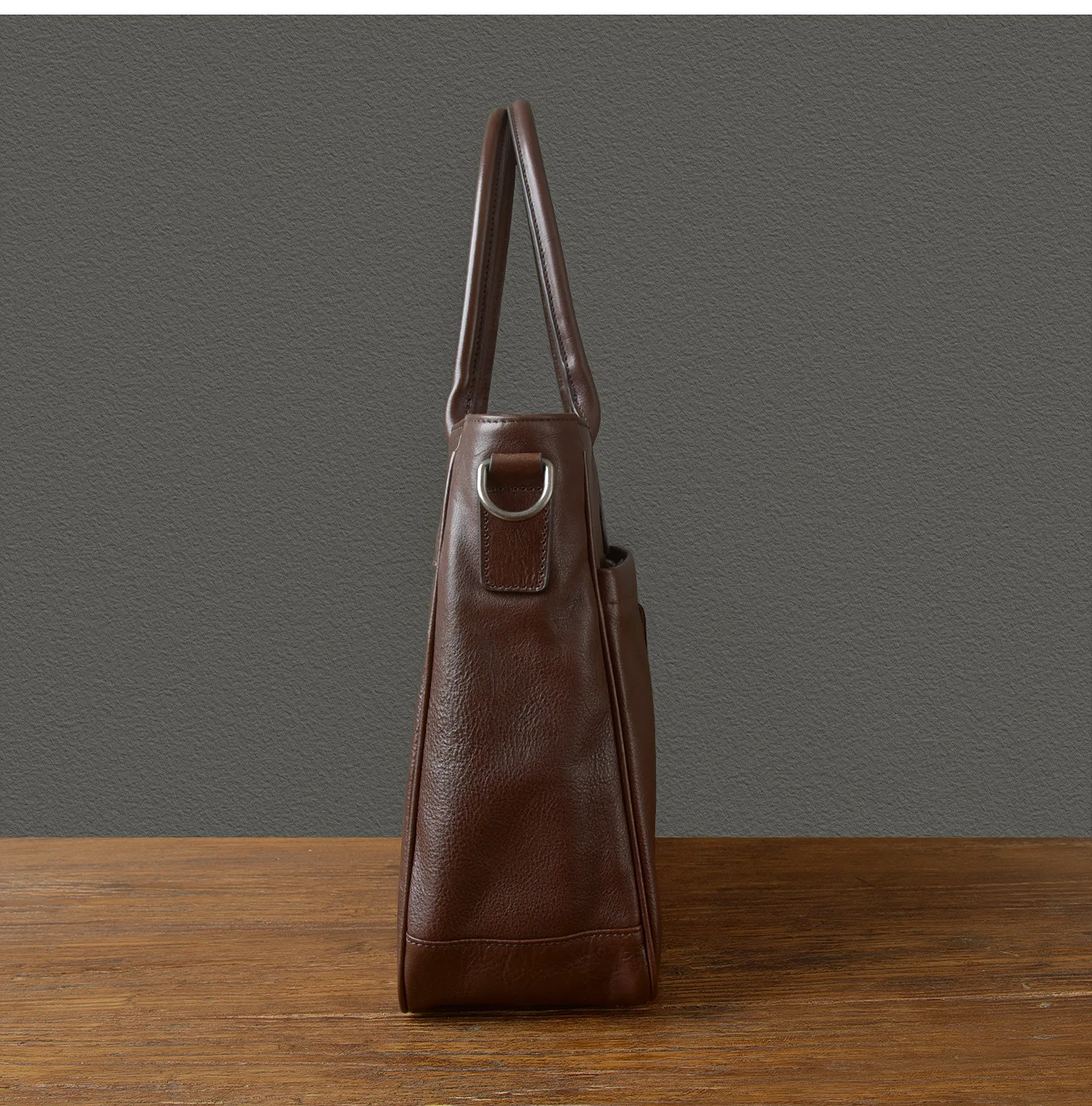 PNDME Vintage hochwertige Herren-Aktentasche aus Rindsleder der ersten Schicht, Business-Luxus-Handtasche aus echtem Leder, Messenger-Tasche – Detail 9