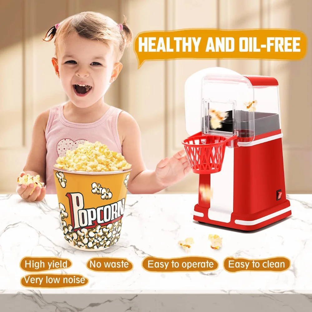 Popcorn Maker 1P Automatic Mini Small Electric Heating Home Healthy Oil-free Children Homemade Snacks Corn Machine