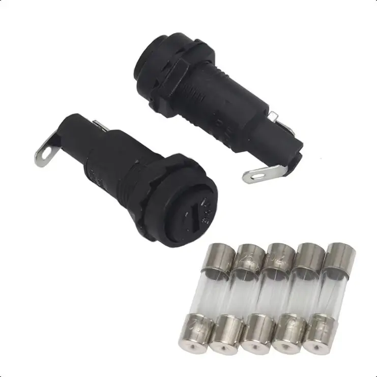 【3-1PCS】H3-11 Panel Mount Chassis Fuse Holder For 5x20mm Glass Fuses 10A 250V 5*20 High Temperature Resistant
