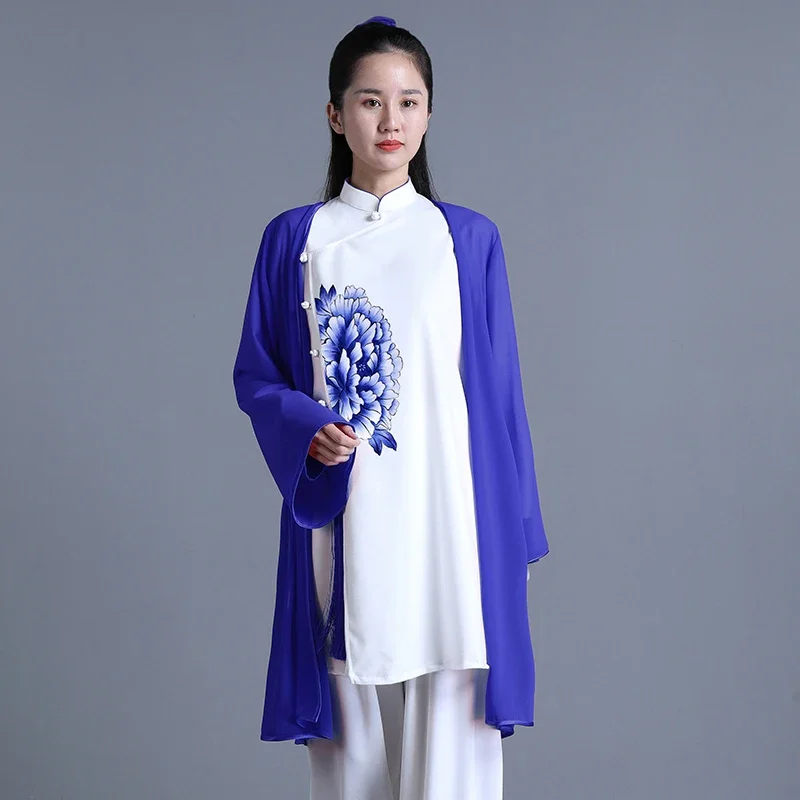 Tai Chi Clothes Women Wushu Clothes Kung Fu Competition Clothes Martial Art Uniform Wrinkle Free Hand Painted Long 2022