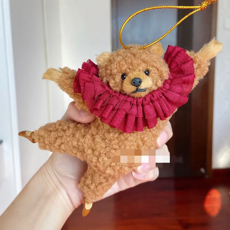 Cute Boston Ballet Bear Nutcracker Car Hanger Handmade Kawai Plush Stuffed Teddy Bear Doll Bag Pendant Gifts For Girls Kids Toys