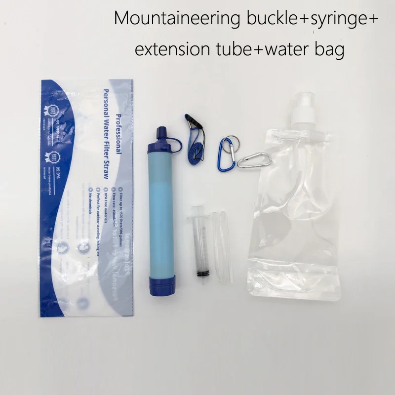Outdoor Mini Waterfilter Stro Camping Zuivering Draagbare Wandelen Waterzuiveraar voor overleving of noodbenodigdheden